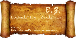 Bockmüller Zakária névjegykártya